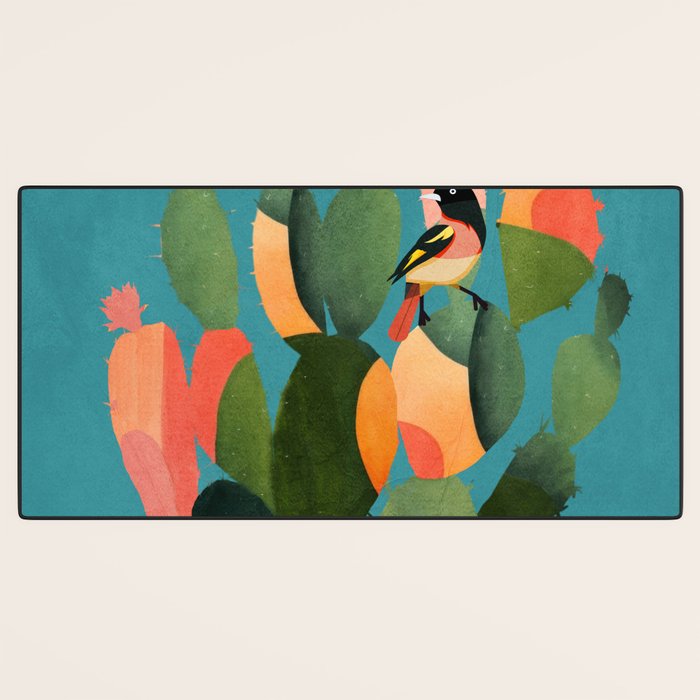 Cactus and  Birds 2 Desk Mat Gallery Image 3
