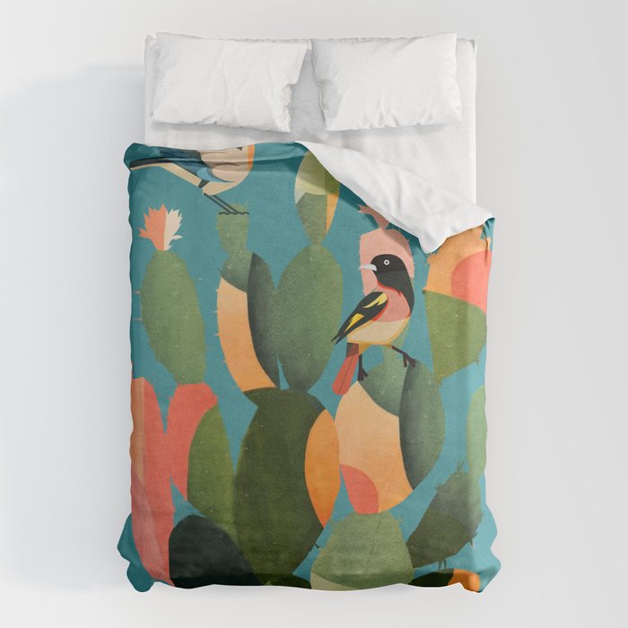 Cactus and  Birds 2 Duvet Cover Gallery Image 6