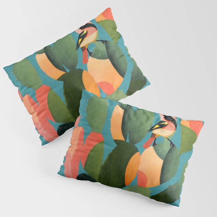 Cactus and  Birds 2 Pillow Sham Gallery Image 3