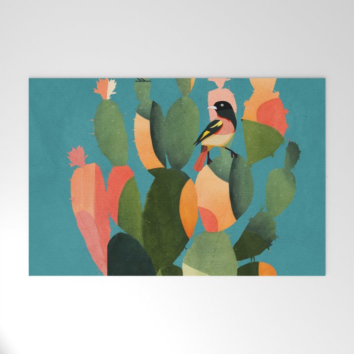 Cactus and  Birds 2 Welcome Mat Gallery Image 1
