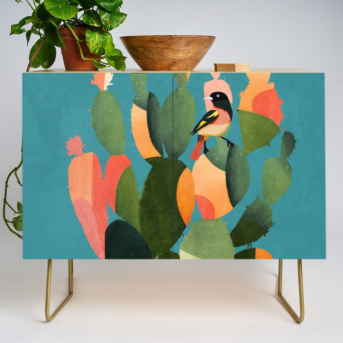 Cactus and  Birds 2 Credenza Gallery Image 1
