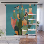 Cactus and  Birds 2 Wall Mural Gallery Image 1