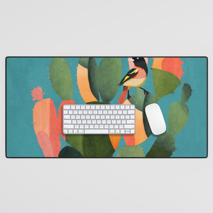Cactus and  Birds 2 Desk Mat Gallery Image 1