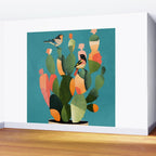 Cactus and  Birds 2 Wall Mural Gallery Image 2