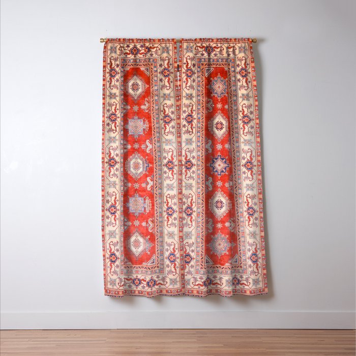 Red Divine Vines Window Curtain Gallery Image 3