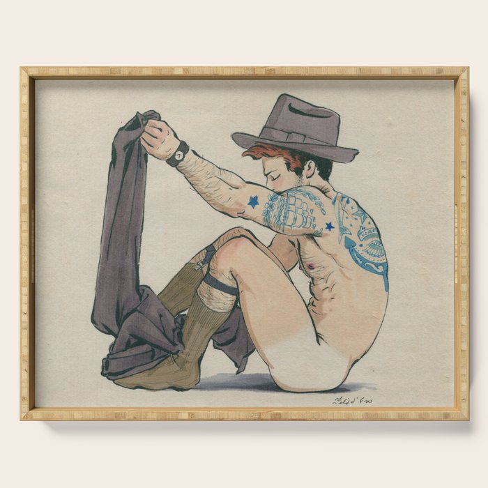 Youth Disrobing  Serving Tray Gallery Image 1
