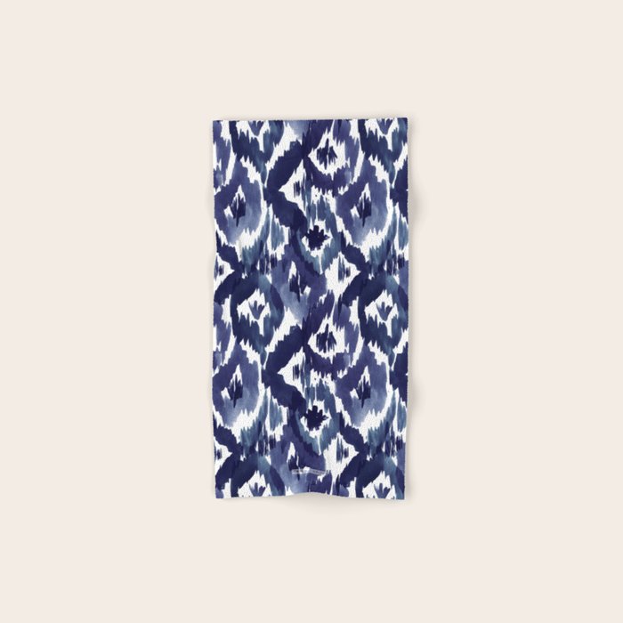 Indigo Blue Ikat Bath Towel Gallery Image 1