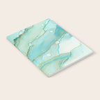 Magic Bloom Flowing Teal Blue Gold Notebook Gallery Image 2