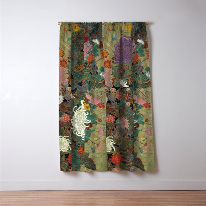 flower Japanese painting Window Curtain Gallery Image 3