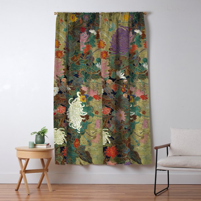 flower Japanese painting Window Curtain Gallery Image 5