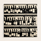 Wine Bottles in Black And White #decor #society6 #buyart Wood Wall Art Gallery Image 1