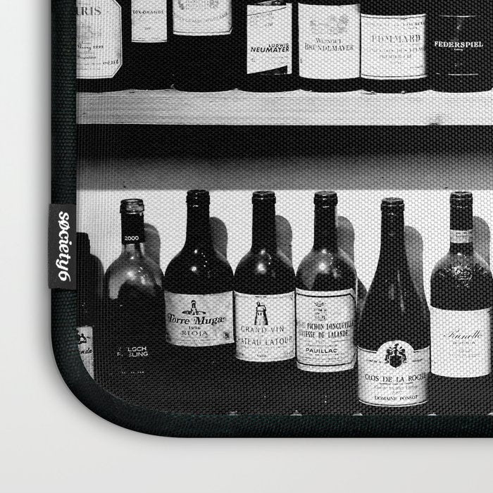 Wine Bottles in Black And White #decor #society6 #buyart Laptop Sleeve Gallery Image 3