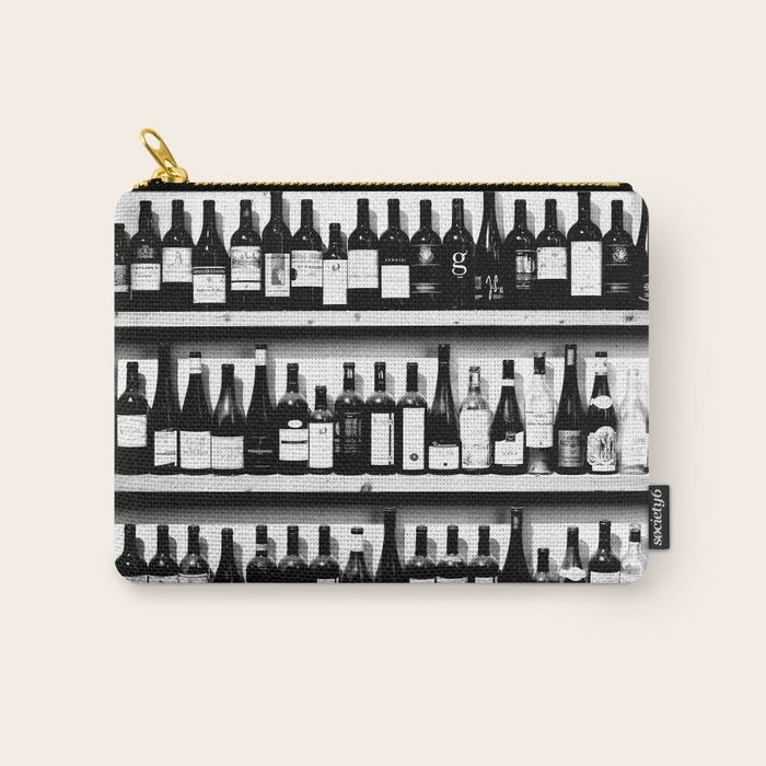 Wine Bottles in Black And White #decor #society6 #buyart Carry All Pouch Gallery Image 1