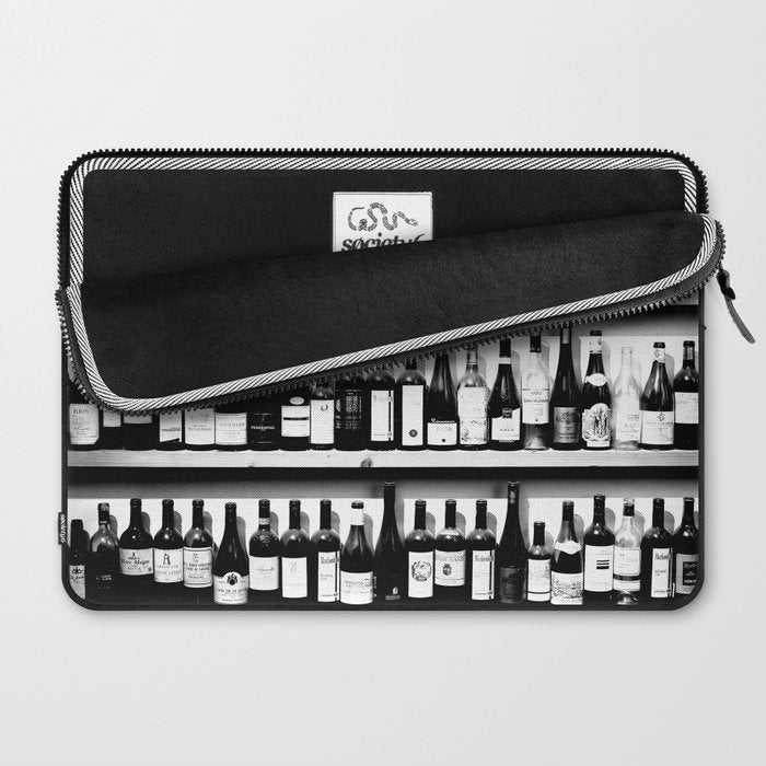 Wine Bottles in Black And White #decor #society6 #buyart Laptop Sleeve Gallery Image 2