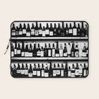 Wine Bottles in Black And White #decor #society6 #buyart Laptop Sleeve Gallery Image 1