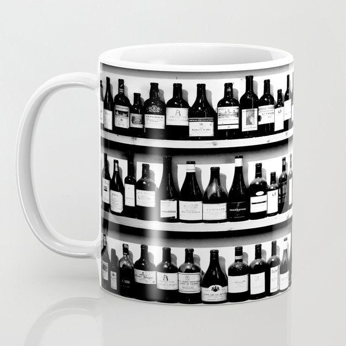 Wine Bottles in Black And White #decor #society6 #buyart Coffee Mug Gallery Image 3