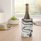 Black and White Brushstroke Minimal Abstract  Art #1 Wine Chiller Gallery Image 4