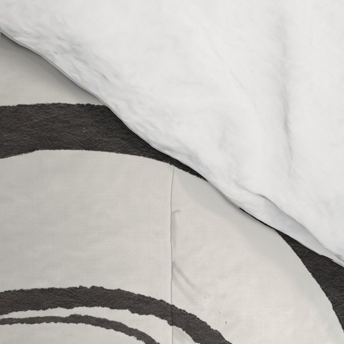 Black and White Brushstroke Minimal Abstract  Art #1 Comforter Gallery Image 4