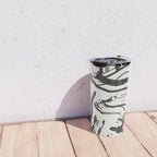 Black and White Brushstroke Minimal Abstract  Art #1 Travel Mug Gallery Image 4