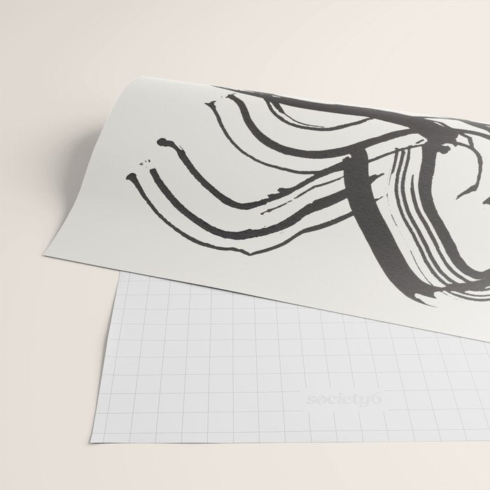 Black and White Brushstroke Minimal Abstract  Art #1 Wrapping Paper Gallery Image 2