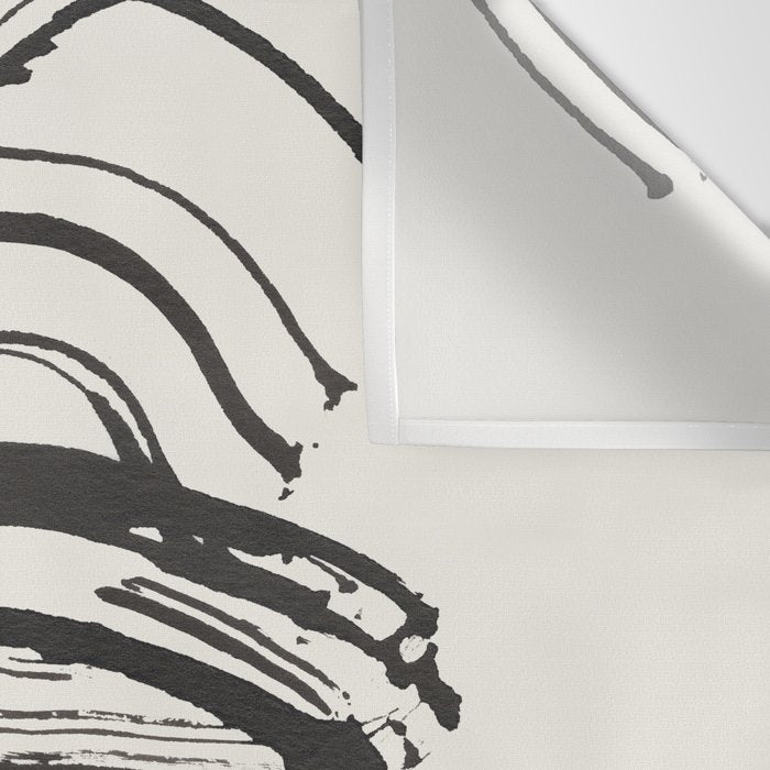 Black and White Brushstroke Minimal Abstract  Art #1 Wall Tapestry Gallery Image 3
