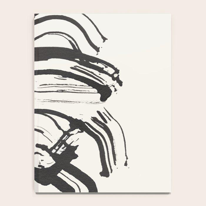 Black and White Brushstroke Minimal Abstract  Art #1 Notebook Gallery Image 4