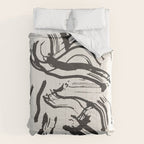 Black and White Brushstroke Minimal Abstract  Art #1 Comforter Gallery Image 6