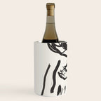 Black and White Brushstroke Minimal Abstract  Art #1 Wine Chiller Gallery Image 2