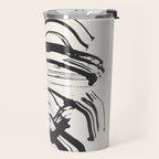 Black and White Brushstroke Minimal Abstract  Art #1 Travel Mug Gallery Image 2