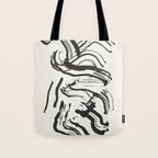 Black and White Brushstroke Minimal Abstract  Art #1 Tote Bag Gallery Image 1