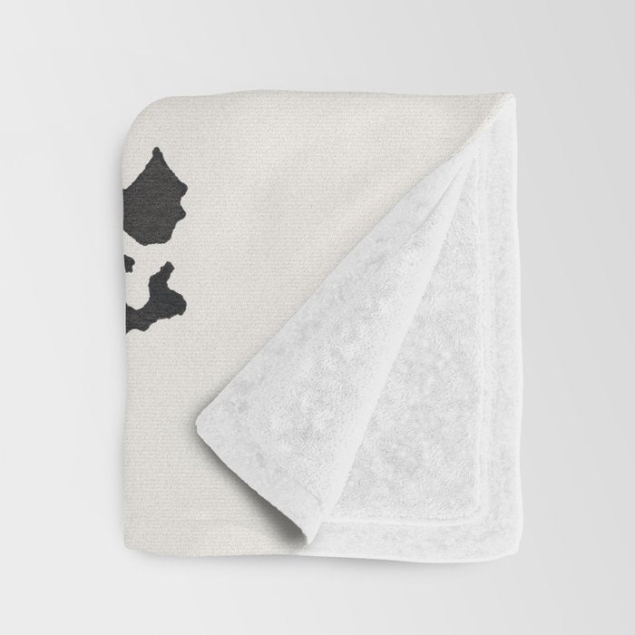 Black and White Brushstroke Minimal Abstract  Art #1 Throw Blanket Gallery Image 3