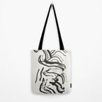 Black and White Brushstroke Minimal Abstract  Art #1 Tote Bag Gallery Image 2