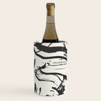 Black and White Brushstroke Minimal Abstract  Art #1 Wine Chiller Gallery Image 1