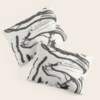 Black and White Brushstroke Minimal Abstract  Art #1 Pillow Sham Gallery Image 3