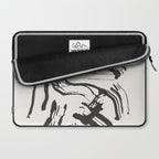 Black and White Brushstroke Minimal Abstract  Art #1 Laptop Sleeve Gallery Image 2