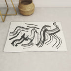 Black and White Brushstroke Minimal Abstract  Art #1 Rug Gallery Image 1