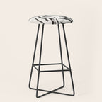 Black and White Brushstroke Minimal Abstract  Art #1 Stool Gallery Image 1