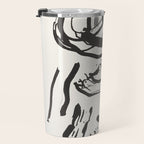 Black and White Brushstroke Minimal Abstract  Art #1 Travel Mug Gallery Image 3