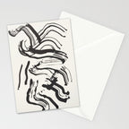 Black and White Brushstroke Minimal Abstract  Art #1 Stationery Card Gallery Image 2