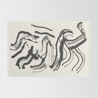 Black and White Brushstroke Minimal Abstract  Art #1 Rug Gallery Image 2