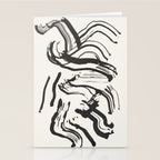 Black and White Brushstroke Minimal Abstract  Art #1 Stationery Card Gallery Image 2