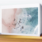 Aerial Beach Print - Pink Sand Beach - Ocean -  Sea Travel photography - Original Sea Bliss Wall Mural Gallery Image 2