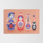 Russian Nesting Dolls - Pink & Lavender Rug Gallery Image 2