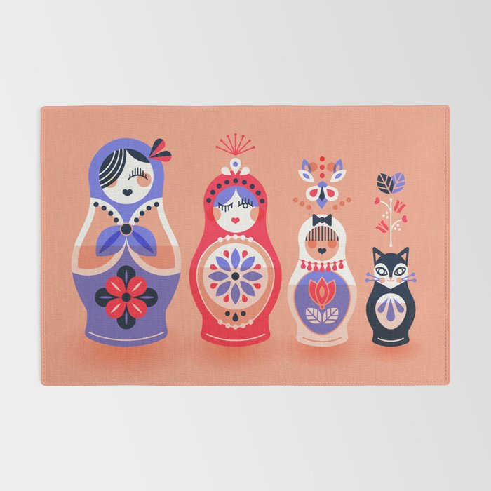 Russian Nesting Dolls - Pink & Lavender Rug Gallery Image 2