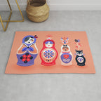 Russian Nesting Dolls - Pink & Lavender Rug Gallery Image 1