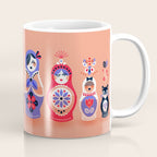 Russian Nesting Dolls - Pink & Lavender Coffee Mug Gallery Image 1