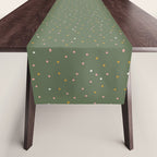 Confetti Pink Gold Cream On Muted Green Table Runner Gallery Image 1