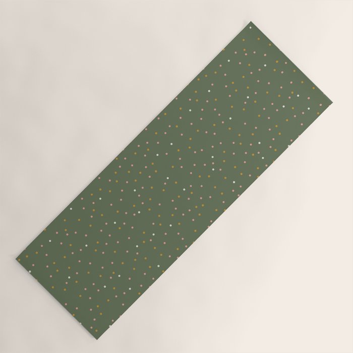 Confetti Pink Gold Cream On Muted Green Yoga Mat Gallery Image 1