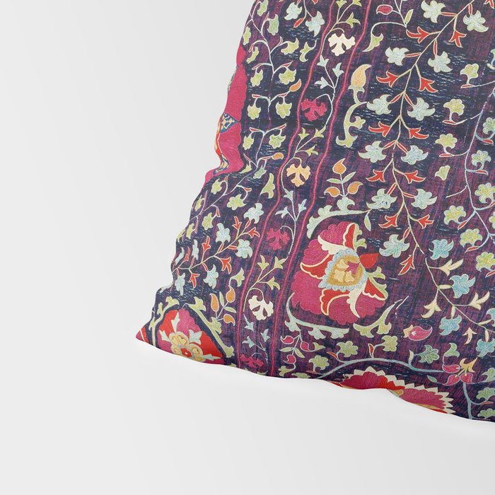 Karshi  Suzani  Antique Uzbekistan Embroidery Print Pillow Sham Gallery Image 4