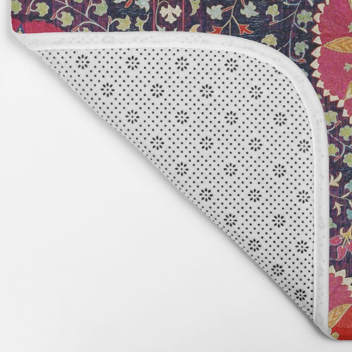 Karshi  Suzani  Antique Uzbekistan Embroidery Print Bath Mat Gallery Image 2